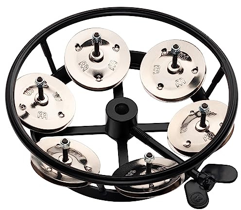 Meinl Percussion Professional Hihat Tambourine, Schwarz (THH1BK) | Tamburin Zubehör für Hihat Becken, Gummiert, 1 Reihe Jingles, Durchmesser 5 Zoll, Stahl Jingles