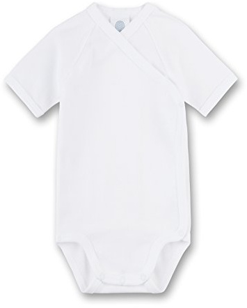 Sanetta Baby-Wickelbody kurzarm weiß | Nachhaltiger und süßer Wickelbody für Babys aus Bio-Baumwolle. Baby Wickelbody
