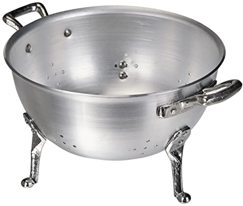 Pentole Agnelli Passoire à 3 Pieds, en Aluminium BLTF, avec 2 poignées en Acier Inoxydable, Argent 20 cm Argent