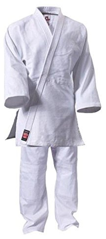 DanRho Judo Dojo Kimono Line - Gi Martial Lightweight étudiant Karaté Arts Uniforme avec élastique et Baudrier pour Judo Cordons de Serrage, Taekwondo, Aikido, Jujitsu - 450g / m2, Hauteur 190 cm