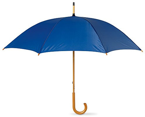 eBuyGB Wooden Crook Handle Large Umbrella Classic Manual Opening Rainproof for Men and Women Umbrella Windproof Strong - Royal Blue 41.5 Inch / 105cm Span 90cm Length