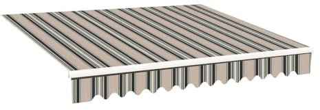 Green Bay 3.5x2.5m Garden Awning Replacement Fabric Top Cover Front Valance Multi-Stripe