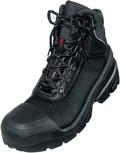 Uvex quatro pro lace-up boot, safety boots S3 SRC, work shoes for men, black, size 10