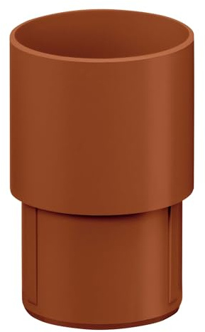 INEFA Raccordo pluviale 85mm Marrone PVC, plastica | Raccordo per tubo di scarico in PVC-U accessorio grondaia, montaggio a incastro facile, Made in Germany