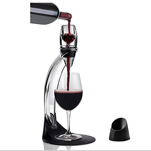 Glantop aireador de vino decantador de 1 segundo airear Set LED vertedor de vino con soporte de mesa, filtro y bolsa de viaje mejor regalo