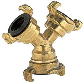 Gardena Messing-Schnellkupplungs-Verteiler: Y-Schlauchverbindung zur Schlauchabzweigung bzw. Verbindung von 2 unterschiedlichen Schläuchen (7119-20)