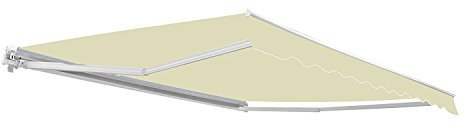 Primrose 3.5m Manual Awning - Ivory Mayfair DIY Patio Awning Gazebo Canopy (11ft 6) Complete with Fittings and Winder Handle