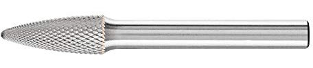 PFERD HM-Frässtift, Rundbogenform RBF, Zahnung MICRO, Frässtift-ø 8mm, Schaft-ø 6mm, Länge 60mm, 21157208 – für die Feinbearbeitung auf nahezu allen Materialien bis 68 HRC