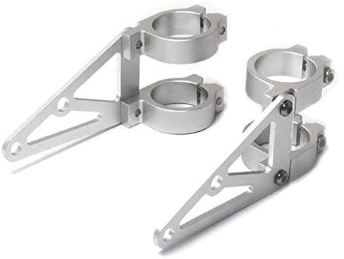 Alchemy Parts 52mm 53mm CNC Alu Gebürstet - Silber - Gabel Montiert Motorrad Scheinwerfer-Halter