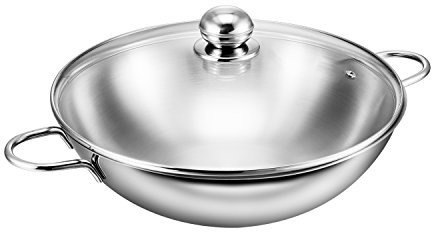 Kopf 125419 Wok Josie, Ø 32 cm, acciaio inox, incl. coperchio in vetro