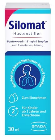 SILOMAT gegen Reizhusten Pentoxyverin Tropfen 30ml, Hustenstiller mit Pentoxyverin, für Erwachsene und Kinder ab 2 Jahren, Tropfen zur individuellen Dosierung