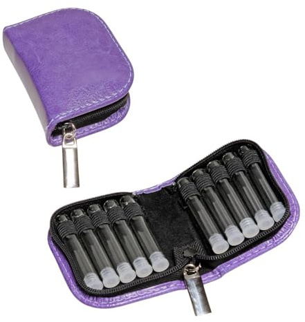 Globuli Taschenapotheke, Notfall-Apotheke, Kunstleder (vegan) mit 10 Klarglas-Glasröhrchen (Lila)