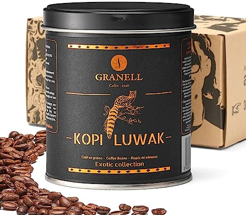 Granell - Exotic Collection - Kopi Luwak | Cafe en Grano Natural | Café en Grano 100% Café Arabica, Café Gourmet de Marcado Aroma - 100 Gr