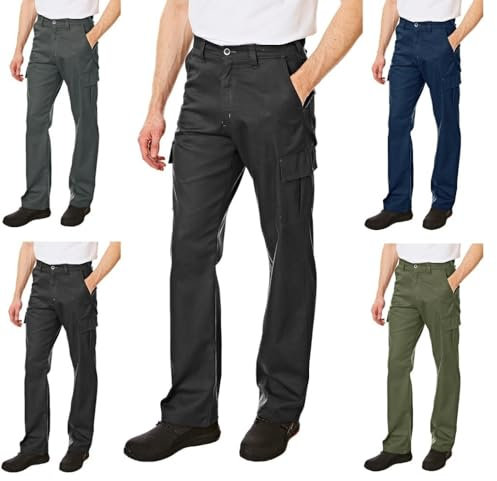 Lee Cooper Pantalon de Sécurité Classique Multi-Poches pour Hommes, Noir, 38W/31L (Régulier)