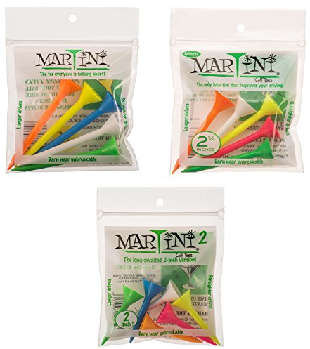 Martini Golf Tees 3 1/10,2 cm/2 3/10,2 cm/5,1 cm – Mixed Farben – Insgesamt 16 Tees
