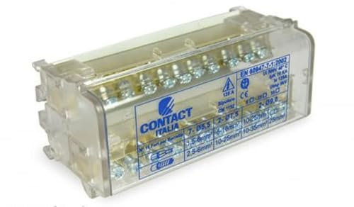 CONTACT ITALIA MORSETTIERA BIPOLARE da Quadro 125A 11 Fori 6 Moduli DIN CM1152 CM1152