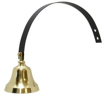 Traditional Brass Shop Door Bell on Black Spring