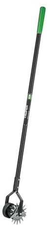 Truper Rotary Lawn Edger, Dual Wheel Design, 48-Inch Fiberglass Handle with Non-Slip Grip, Manual Sidewalk & Garden Edging Tool (Model 35195)