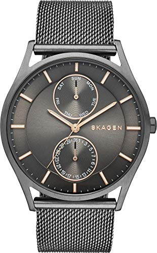 Skagen Herren Analog Quarz Uhr mit Edelstahl Armband SKW6180