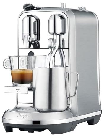 Nespresso Creatista Plus Automatic Pod Coffee Machine with Milk Frother Wand for Espresso, Cappuccino and Flat White by Sage in Brushed Stainless Steel