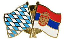 Flaggenfritze Freundschaftspin Bayern, 22 mm, Flaggen Pin vergoldet aus Hartemaille, Länder Anstecker zum Sammeln und Tragen