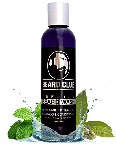 Beard Club - Bartshampoo für Männer - Bart Shampoo Peppermint & Tea Tree - 100% Natürliche Bart Pflege Mann Bart Shampoo Herren - 125ml