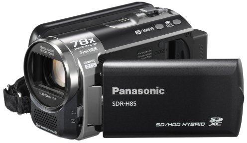 Panasonic SDR-H85 Camcorder With 80GB HDD, X78 Enhanced Optical Zoom, Wide Angle Lens, iA + Af Tracking and Optical Image Stabilisation - Black