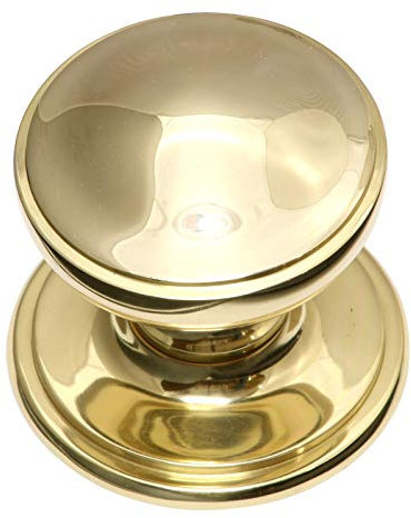 House of Brass Solid Heavy Cast Polished Brass Victorian Centre Door Knob (Fixed Knob) from Ltd