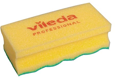 Vileda Spugna professionale Pur Active, rettangolare, colori: Giallo/Verde, Verde/Verde, Rosso/Verde, 6,3 x 14 cm, VE = 10 pezzi