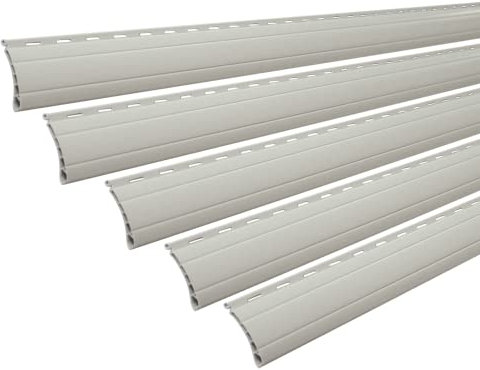 5 x Rollladenpanzer Lamelle Profil Ersatz für Rollladen Rolladen Ersatzlamelle in Mini oder Maxi, Farbe: grau, weiß oder beige (grau [47], K37P - 198cm)