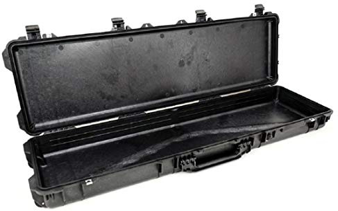 PELI 1750 valise de transport de forme allongée pour fusils et trépieds, IP67 étanche à l'eau et à la poussière, capacité de 59L, fabriquée aux États-Unis, sans mousse, couleur: noire