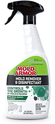 Mold Armor Mold Remover & Disinfectant Cleaner, 32 oz. Spray Bottle, Inhibits Growth of Mold, Kills 99.9% of Household Bacteria and Viruses, Easy-To-Use Mildew and Mold Control Solution