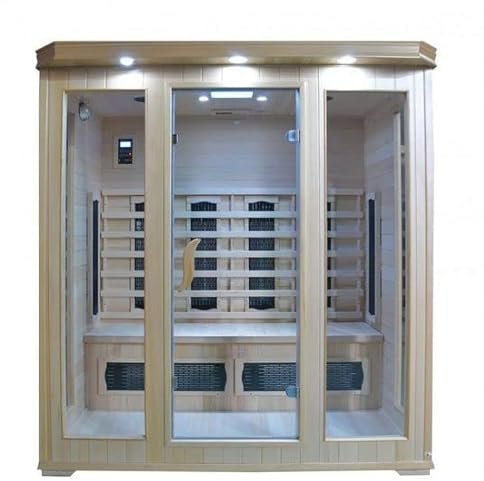 BagnoItalia Sauna a Infrarossi cm 175x135 in legno hemlock 4 posti cromoterapia profumoterapia radio I