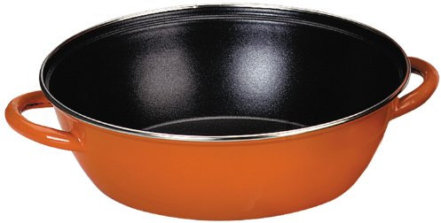 IBILI - Sarten honda con 2 asas new orange, 28 cms, Acero esmaltado vitrificado, Antiadherente, Apta para induccion