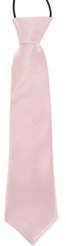 Boys Pre-Tied Ties. Satin Plain Coloured Childrens Ties. Elasticated. 22 Colours Available. Handmade. Wedding, School, Fashion (Light Pink, Boys Tie)
