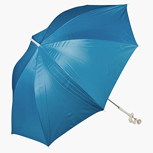 Pro Beach Blue Lightweight Clip-On Chair Parasol - Flexible Neck, Screw-On Clamp, 100cm, Outdoor Deckchair Umbrella