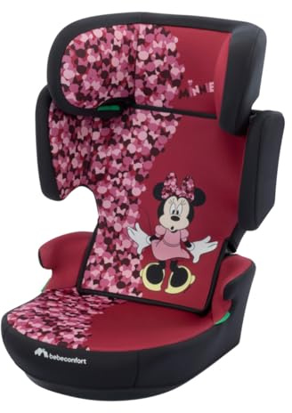 Bebeconfort Disney Hera i-Safe, Asiento Elevador Coche Respaldo, 3,5-12 años (100-150 cm), Silla Coche Minnie Mouse, Instalación Cinturón Seguridad, 14 Posiciones Reposacabezas, Fun Minnie