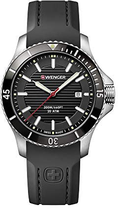 WENGER seaforce Herren Uhr analog Quarzwerk mit Silikon Armband 01.0641.117