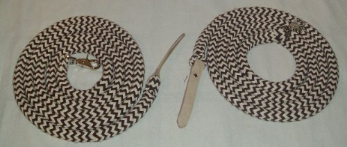 Pferdeseile_DE Westernzügel Split Reins, extra schwer, geteilt braun/Natur
