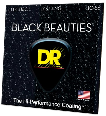DR E EXBK BKE7-10 Extra Black Beautie Medium Saite (7-String)