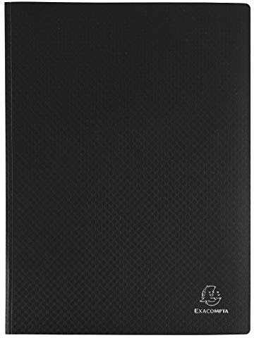 Exacompta - Réf. 8541E - Carton de 12 Protèges-documents OPAK - 40 pochettes grainées antireflet - 80 vues - pour format A4 - dimensions 24 x 32 cm - couverture en polypro souple - couleur noir