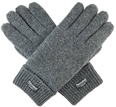 BRUCERIVER Herr Handskar ren ull med Thinsulate Foder XXL (Grey)