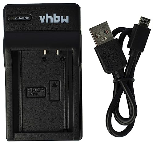 vhbw Micro-USB Ladegerät kompatibel mit Canon LP-E10 für Kamera | Ladeschale + Micro-USB Kabel Ladeanzeige