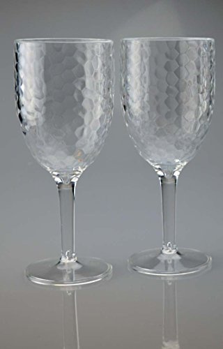 Bello Plastic Wine Goblet Dimple Glasses by Bell'O