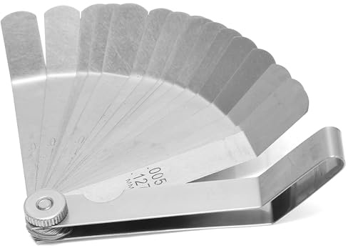 OEMTOOLS 25349 Offset Feeler Gauge, 16-Blade Feeler Gauges, Measures 0.005 to 0.020 (0.127 - 0.508 mm), Hardened Steel Blades, Precision Automotive and Machinist Tools
