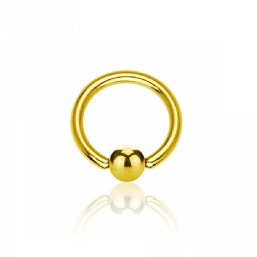 eeddoo Piercing-Ring BCR Klemmring Gold Edelstahl Stärke: 3,2 mm Durchmesser: 19 mm 8 mm