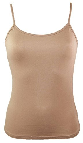 Miss Roja: Top, Camiseta sin tirantes con tirantes, Viscosa, marrón, Talla única