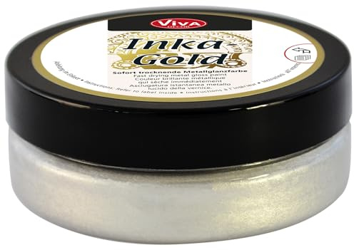 Viva Decor Inka Gold 62,5 g Platin glänzende Wachspaste zum Polieren und Veredeln, Dekorpaste für Patina Effekte, Möbelveredelung, Vintage Look, Reliefarbeiten und kreative Oberflächen