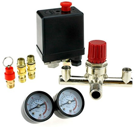 YINETTECH 220V 16A Neu Druckregler+ Druckschalter Schalter fuer Luft Kompressor