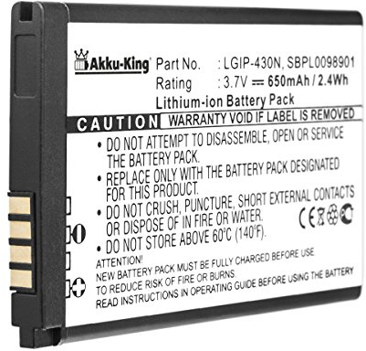 Akku-King Akku kompatibel mit LG LGiP-430N - Li-Ion 650mAh - für GS290, GW300, GM360, GU280, LG GS290, GM360A, Cookie Lite T300, T310, Town C300